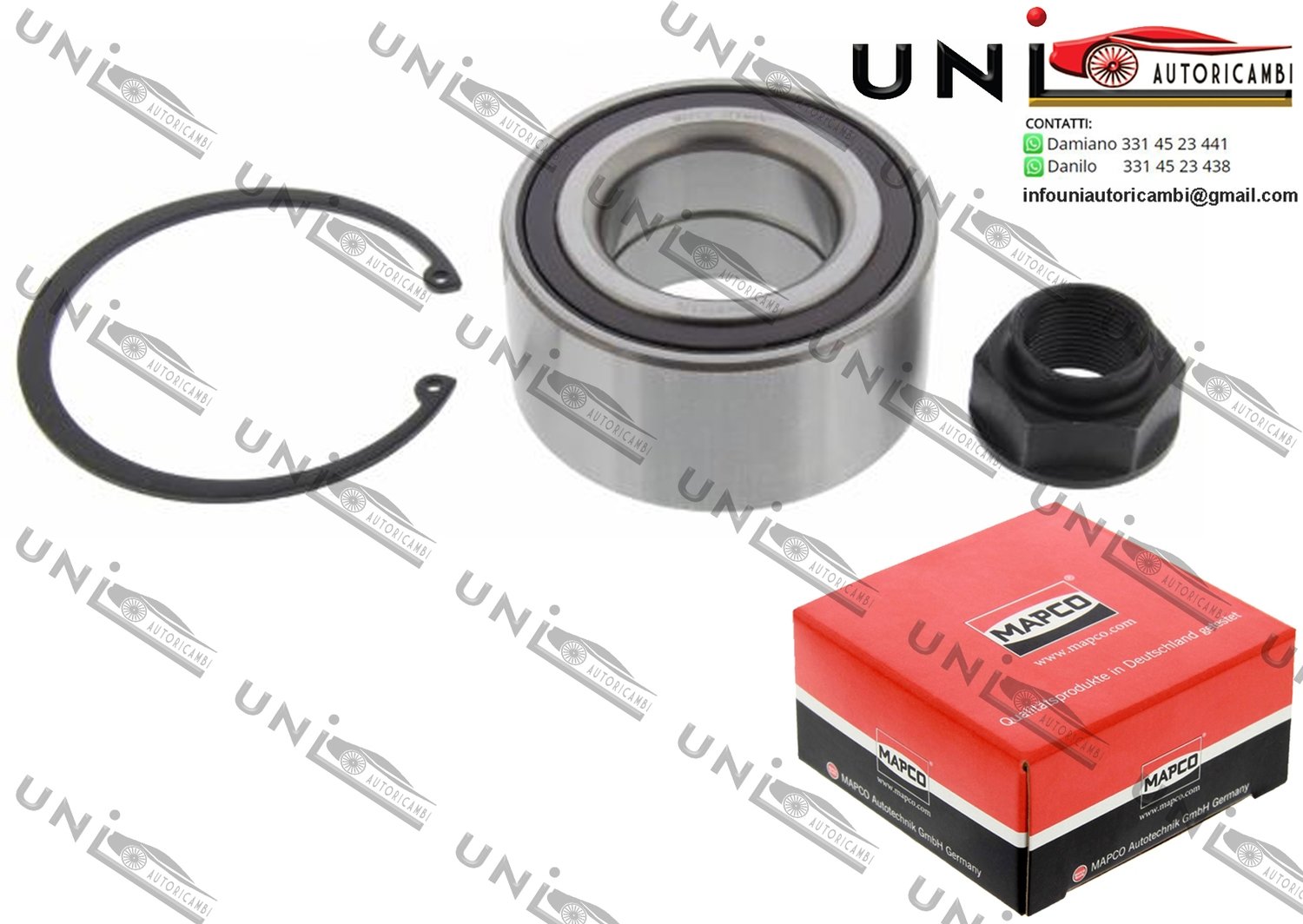 Kit Cuscinetto Ruota Assale Anteriore Bilaterale / Honda Civic VIII Hatchback da 2005 / Honda CR-V I da 1999 / Honda CR-V II da 2001 / Honda FR-V V da 2004