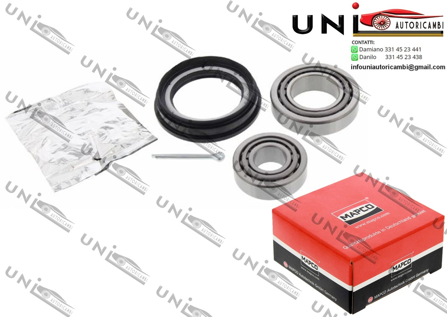 Kit Cuscinetto Ruota Assale Anteriore Bilaterale / Nissan Cabstar da 1992 / Nissan Navara Pianale piatto / Telaio da 2002 / Nissan Pick up da 1987 / Nissan Urvan Autobus / Furgonato da 1986
