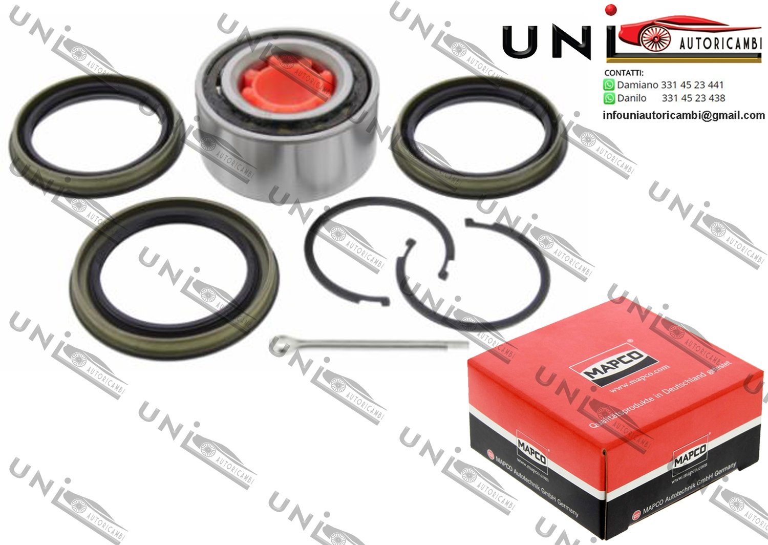 Kit Cuscinetto Ruota Assale Anteriore Bilaterale / Nissan 100 NX da 1990 / Nissan Almera I / Hatchback da 1995 / Nissan Sunny III / Furgonato / Hatchback / Liftback / Traveller da 1990