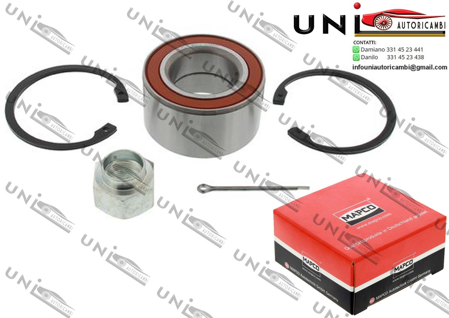 Kit Cuscinetto Ruota Assale Anteriore Bilaterale / Chevrolet Aveo 2 volumi / Coda spiovente da 2008 / Chevrolet Aveo Tre volumi da 2005 / Chevrolet Lanos Tre volumi da 2005