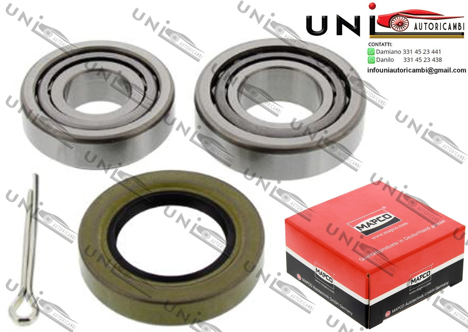 Kit 1 Cuscinetto Ruota Assale Posteriore Bilaterale / Chevrolet Matiz da 2005 / Chevrolet Spark da 2000 / Daewoo Matiz da 1998