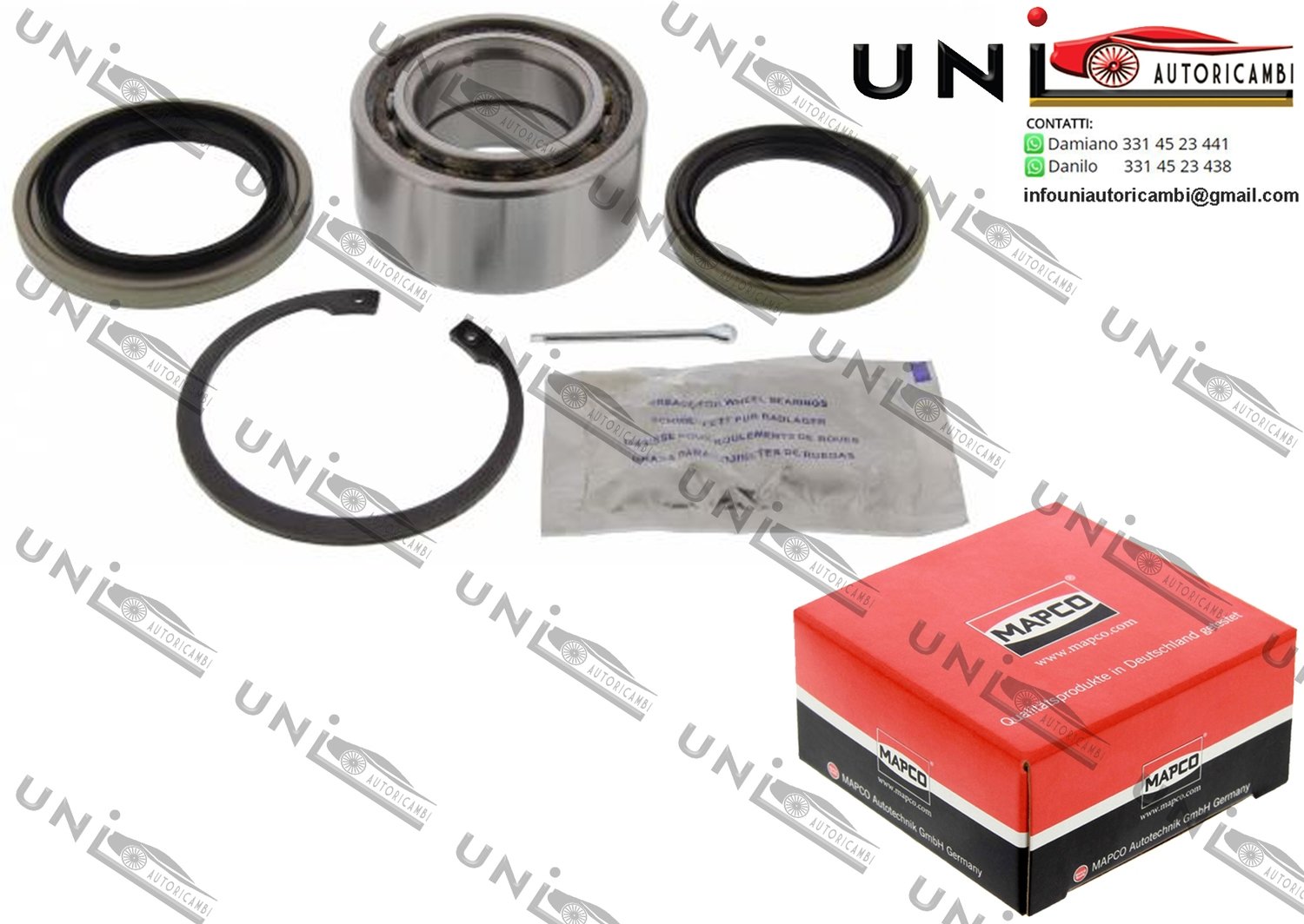 Kit Cuscinetto Ruota Assale Anteriore Bilaterale / Mitsubishi Carisma / Tre volume da 1995 / Mitsubishi Colt IV / V da 1992 / Proton Persona 300 da 1996 / Proton Satria da 2000