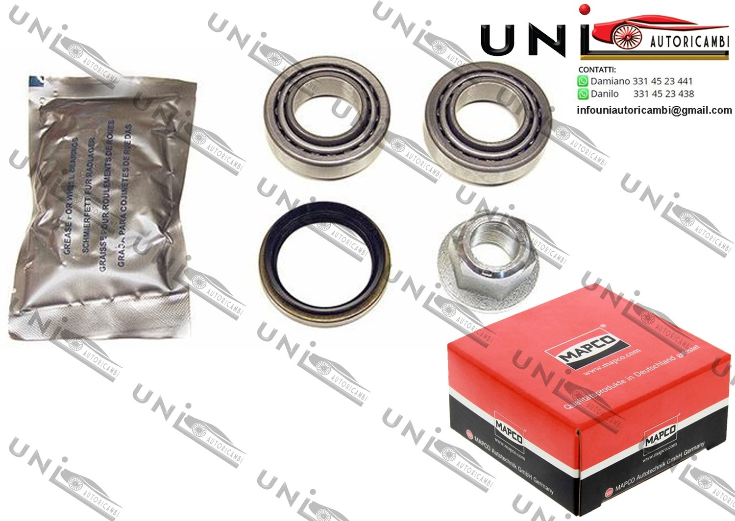 Kit Cuscinetto Ruota Assale Posteriore Bilaterale / Mitsubishi Colt III da 1988 / Mitsubishi Lancer IV / 2 volumi / Coda spiovente da 1988