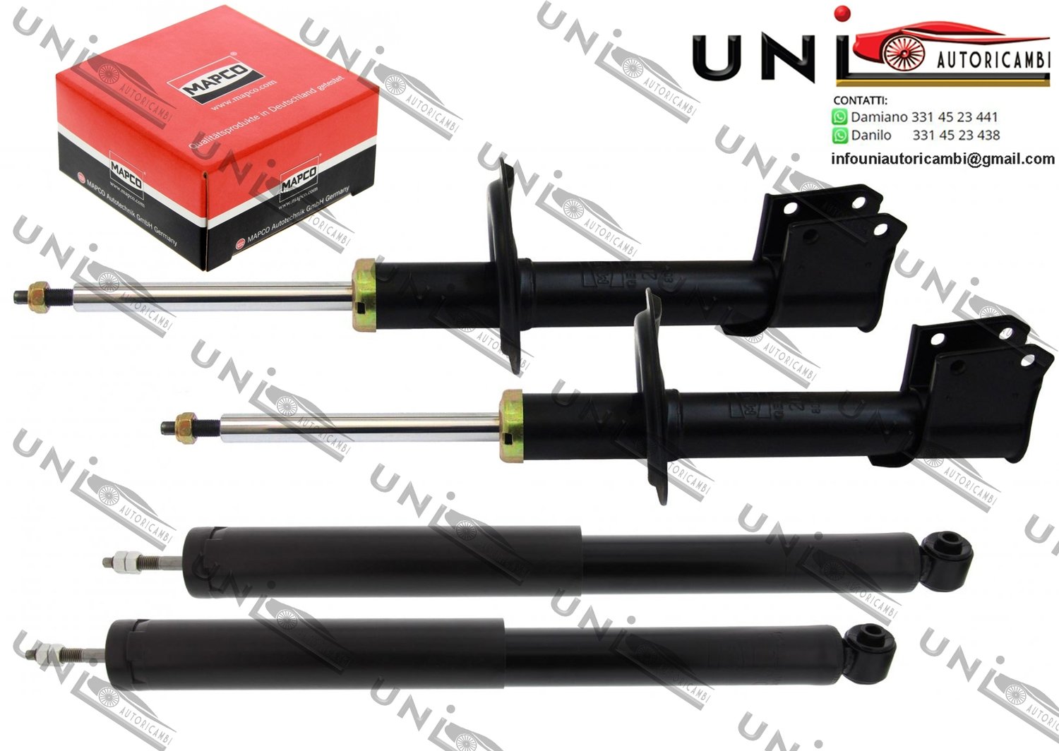 4 Ammortizzatori RINFORZATI ad Olio Fiat Uno (146) da 01.1983 a 12.1996