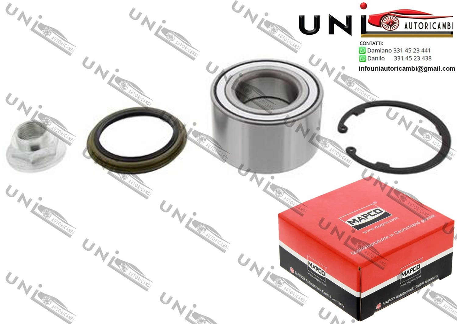 Kit Cuscinetto Ruota Assale Anteriore Bilaterale / Mazda 626  III Station Wagon da 1996 / Mazda 626 III Coupé da 1990 / Mazda 323 S IV da 1994 /​ Mazda 323 C IV da 1994 / Mazda 323 F IV da 1994