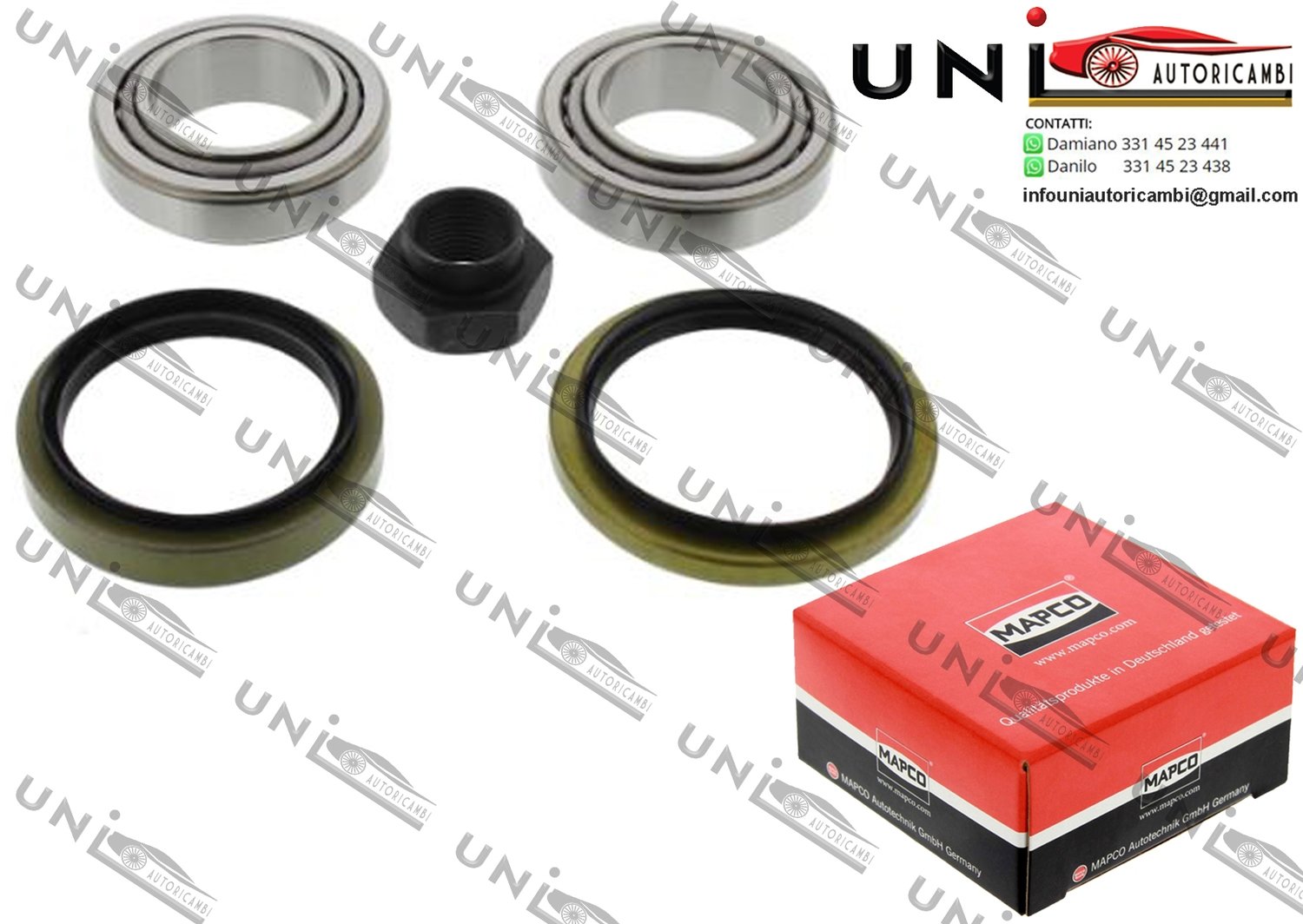 Kit Cuscinetto Ruota Assale Anteriore Bilaterale / Ford Escort III / Cabriolet / Station wagon da 1980 / Ford Escort `81 / `86 / Express da 1981 / Ford Fiesta Furgonato da 1977