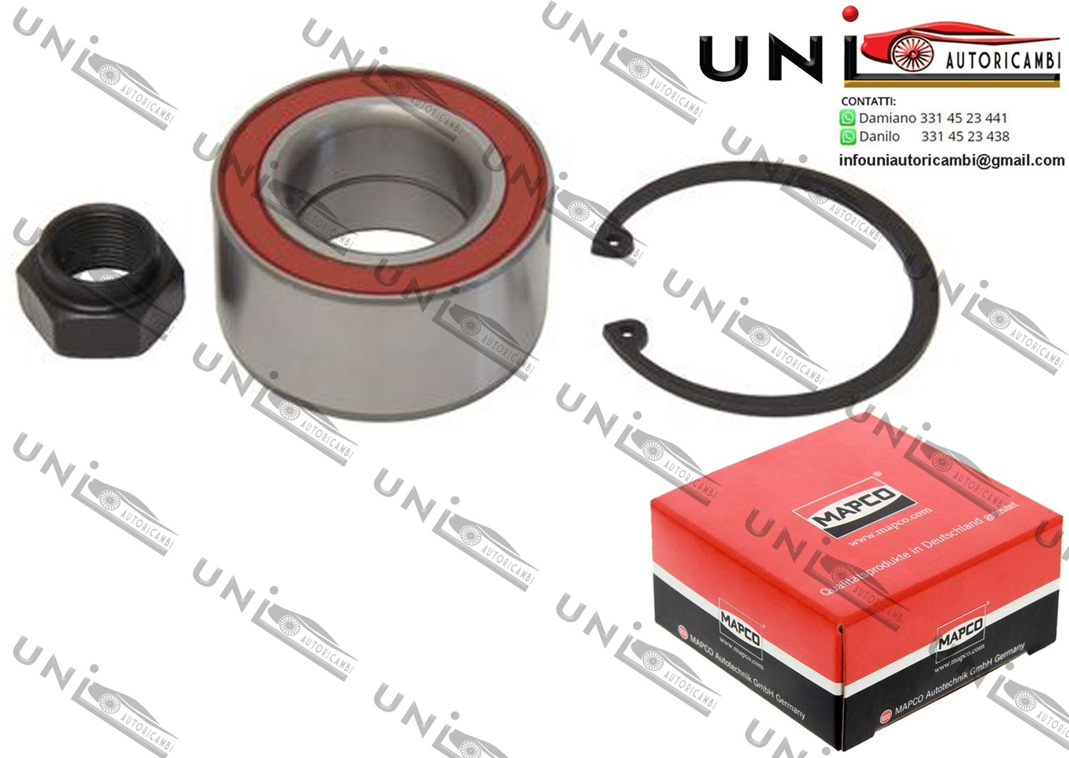 Kit Cuscinetto Ruota Assale Anteriore Bilaterale / Ford Courier Furgonato da 1991 / Ford Escort Classic / Turnier da 1998 / Ford Fiesta Furgonato da 1989 / Ford Fiesta IV da 1995 / Ford Puma da 1997