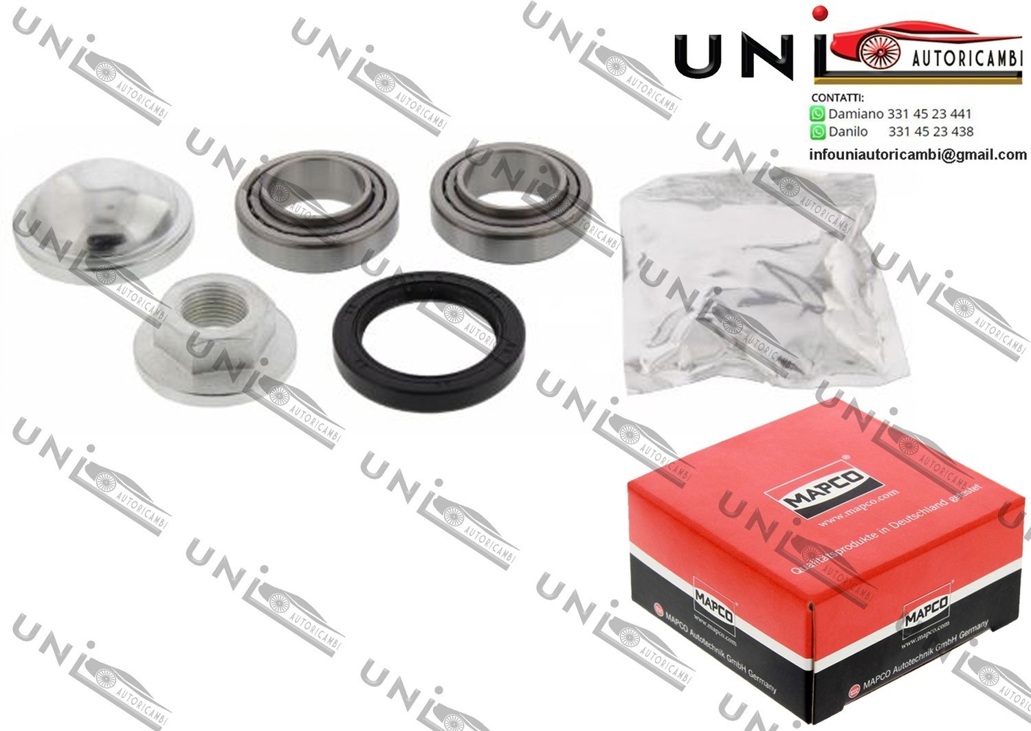 Kit Cuscinetto Ruota Assale Posteriore Destro / Ford Escort VI / Cabriolet / Station wagon / Tre volumi da 1992 / Ford Fiesta Furgonato da 1989 / Ford Fiesta IV da 1995 / Ford Puma da 1997