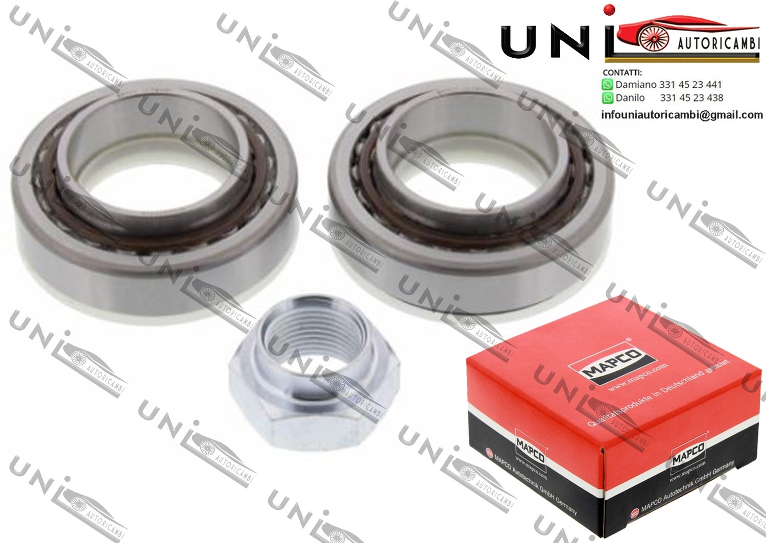 Kit Cuscinetto Ruota Assale Anteriore Bilaterale / Ford Courier Furgonato da 1991 / Ford Escort ` 91​ Express da 1990 / Ford Fiesta Furgonato da 1983 / Ford Fiesta III da 1989 / Ford Orion III da 1990