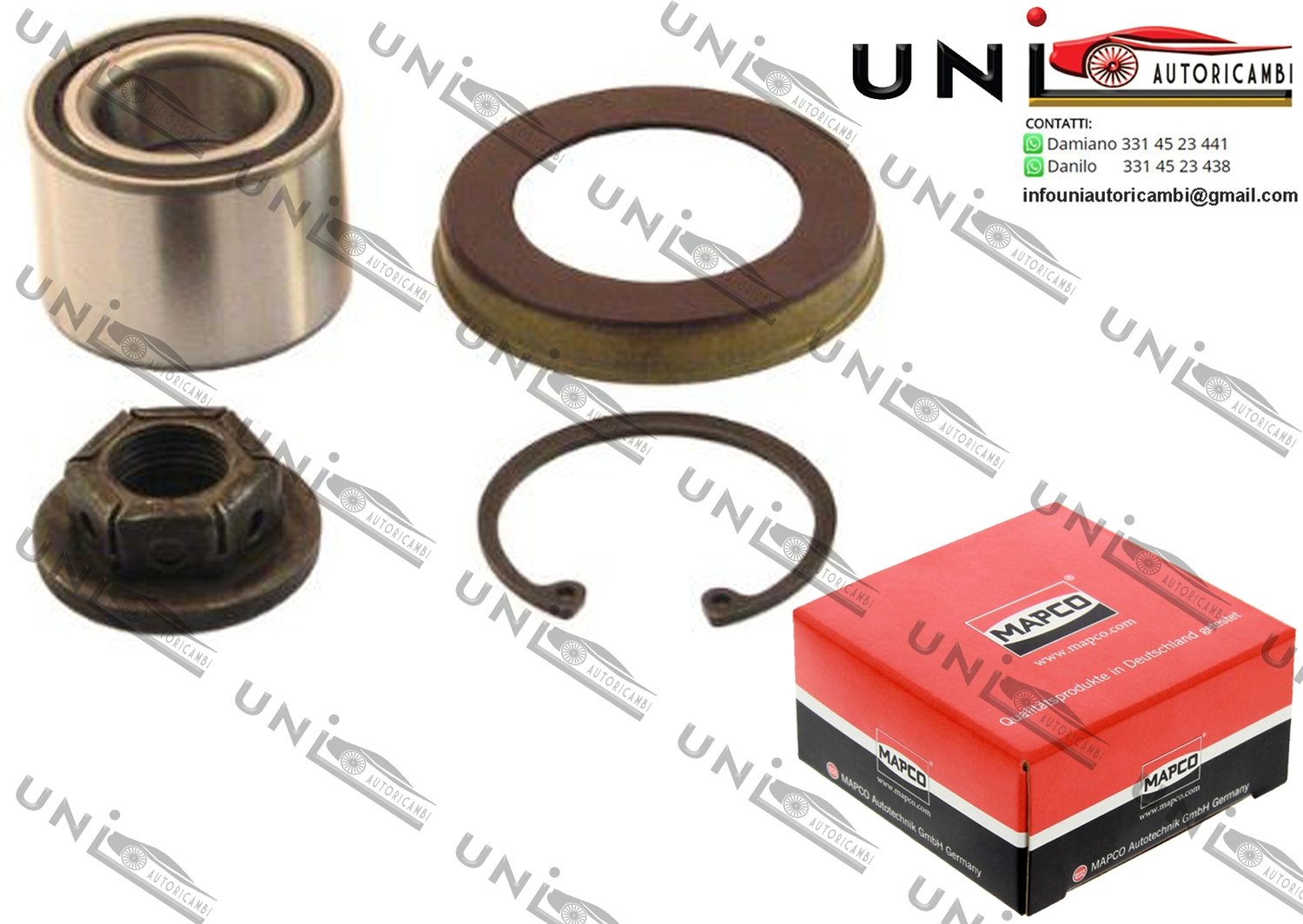 Kit Cuscinetto Ruota Assale Posteriore Bilaterale / Ford Fiesta V / Van da 2001 / Ford Focus / Station wagon / Tre volumi da 1998 / Ford Fusion da 2002 / Mazda 2 da 2003