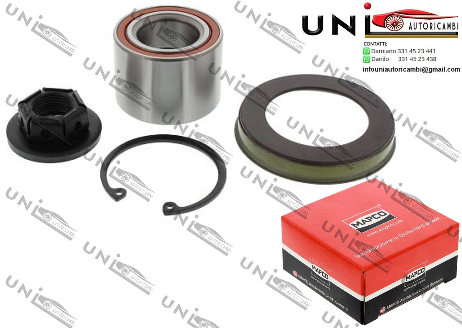 Kit Cuscinetto Ruota Assale Posteriore Bilaterale / Ford Fiesta V da 2001 / Ford Focus Station wagon / Tre volumi da 1998 / Ford Fusion da 2002 / Ford Ka da 1996 / Ford Puma da 1997 / Mazda 2 da 2003