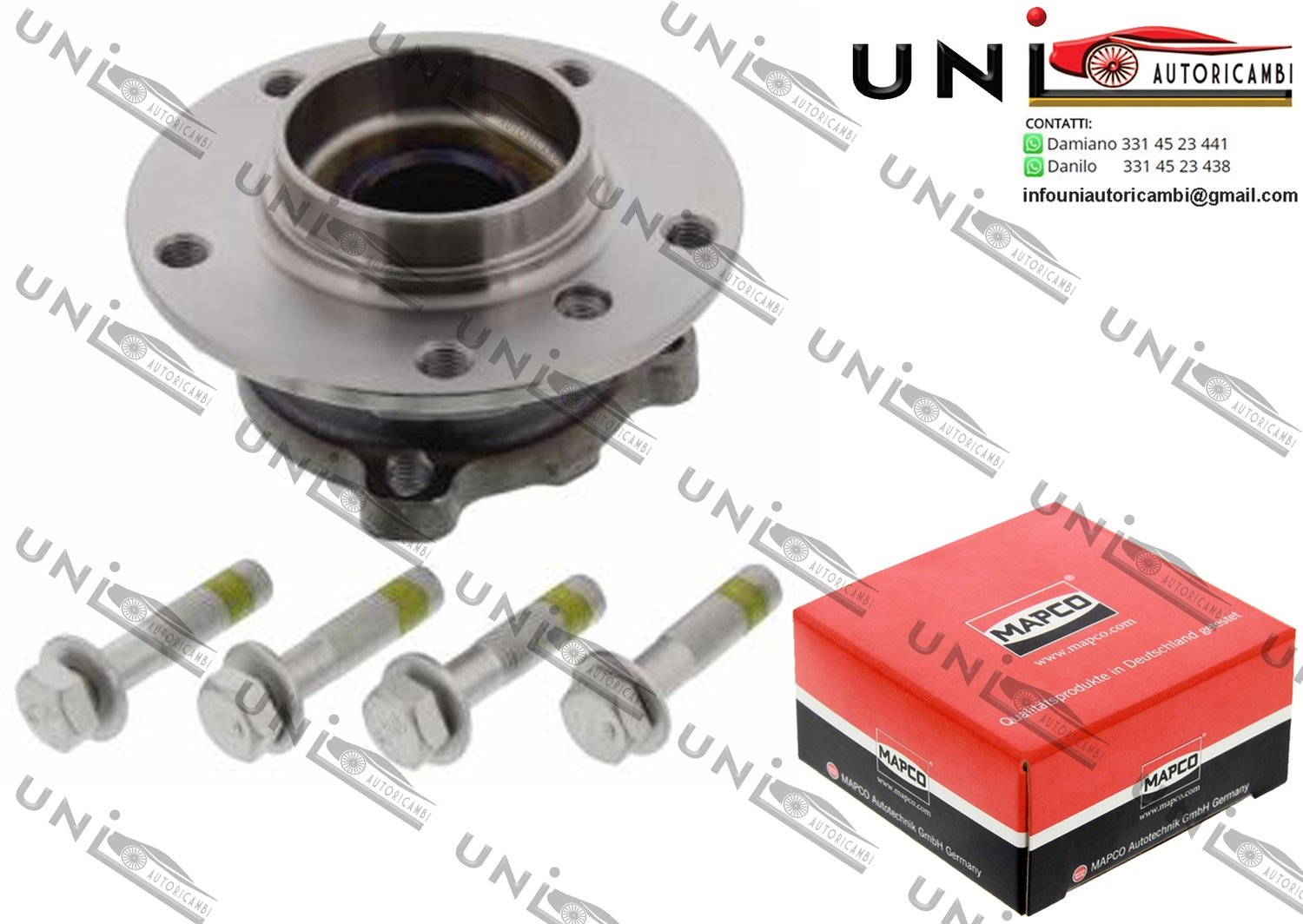 Kit Mozzo Ruota con Cuscinetto Assale Anteriore Bilaterale / BMW Serie 1  Cabriolet / Coupé da 2003 / BMW 3 / Cabriolet / Coupé / Touring da 2004 / BMW X1 da 2009 / BMW Z4 Roadster da 2009