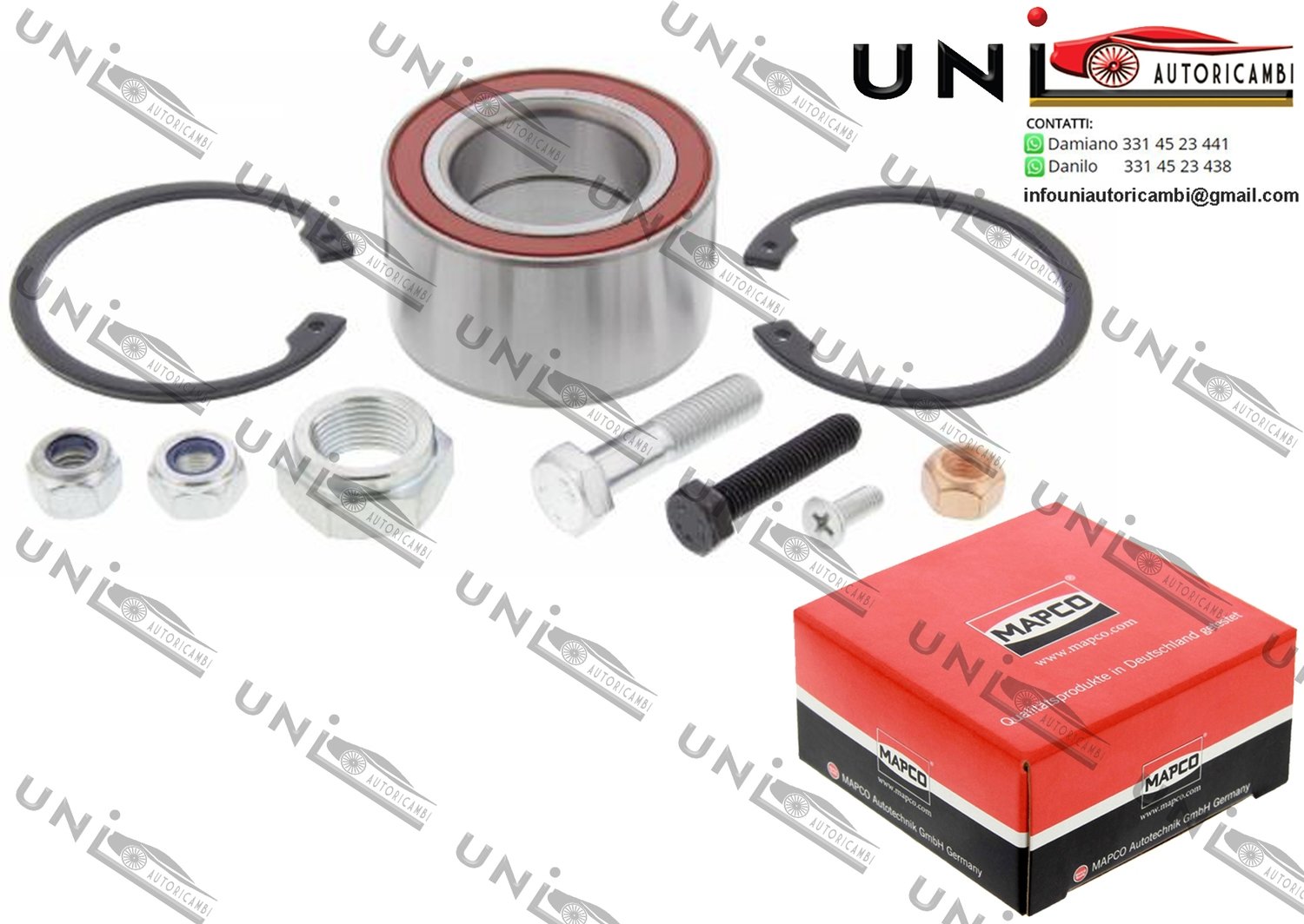 Kit Cuscinetto Ruota Assale Ant. / Post. Bilaterale / Audi 80 da 1972 / Audi 90 da 1984 / Audi Coupe da 1980 / VW Golf II da 1986 / VW Golf III / Variant da 1993 / VW Jetta II da 1987