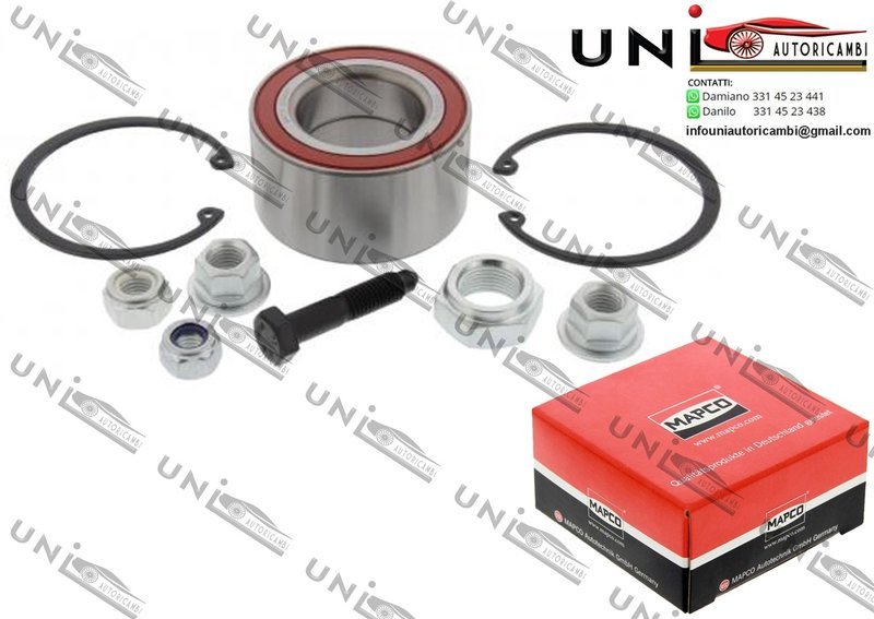 Kit Cuscinetto Ruota Assale Anteriore Bilaterale / Seat Cordoba / Vario da 1993 / Seat Ibiza I / II / III da 1993 / Seat Inca da 1995 / Seat Toledo I da 1991 / VW Corrado da 1988 / VW Golf II da 1983