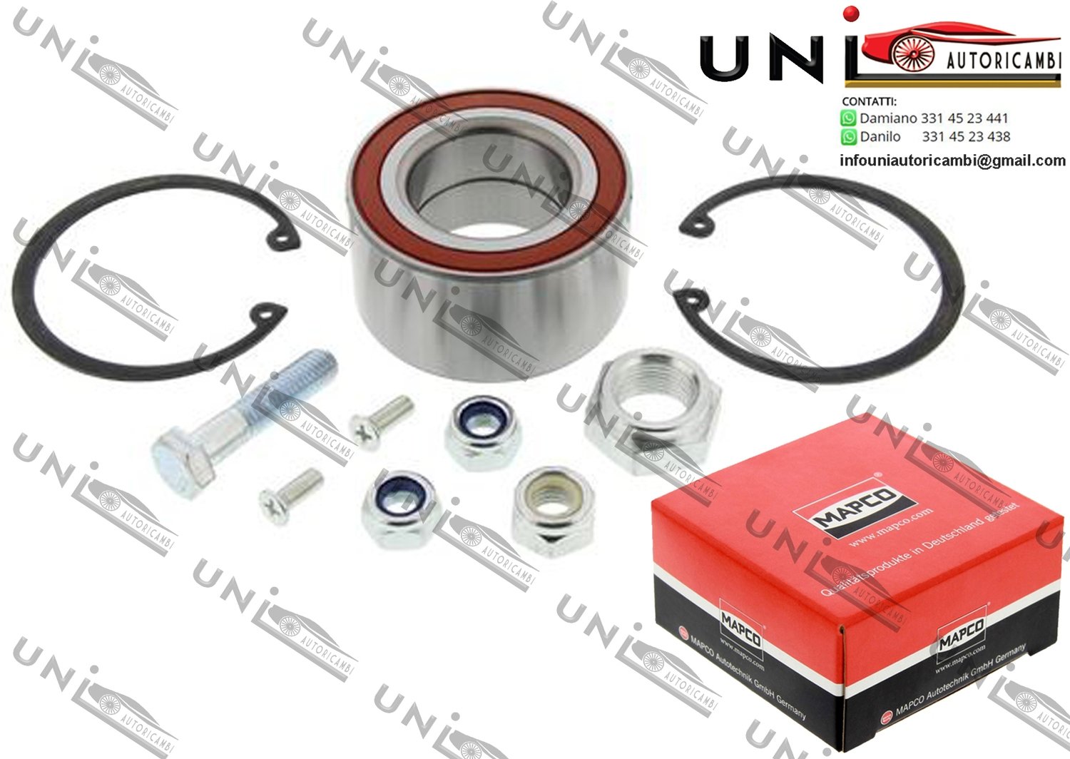 Kit Cuscinetto Ruota Assale Anteriore Bilaterale / Seat Ibiza II da 1993 / Seat Toledo I da 1991 / VW Corrado da 1991 / VW Passat / Variant da 1988 / VW Vento da 1991