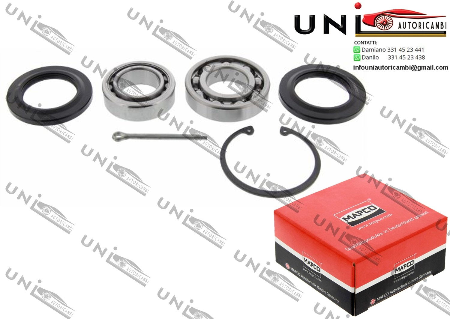 Kit Cuscinetto Ruota Assale Posteriore Bilaterale / VW Transporter T2 Autobus / Furgonato / Pianale piatto / Telaio da 1970 / VW Transporter T3 Autobus / Furgonato​ / Pianale piatto / Telaio​ da 1979