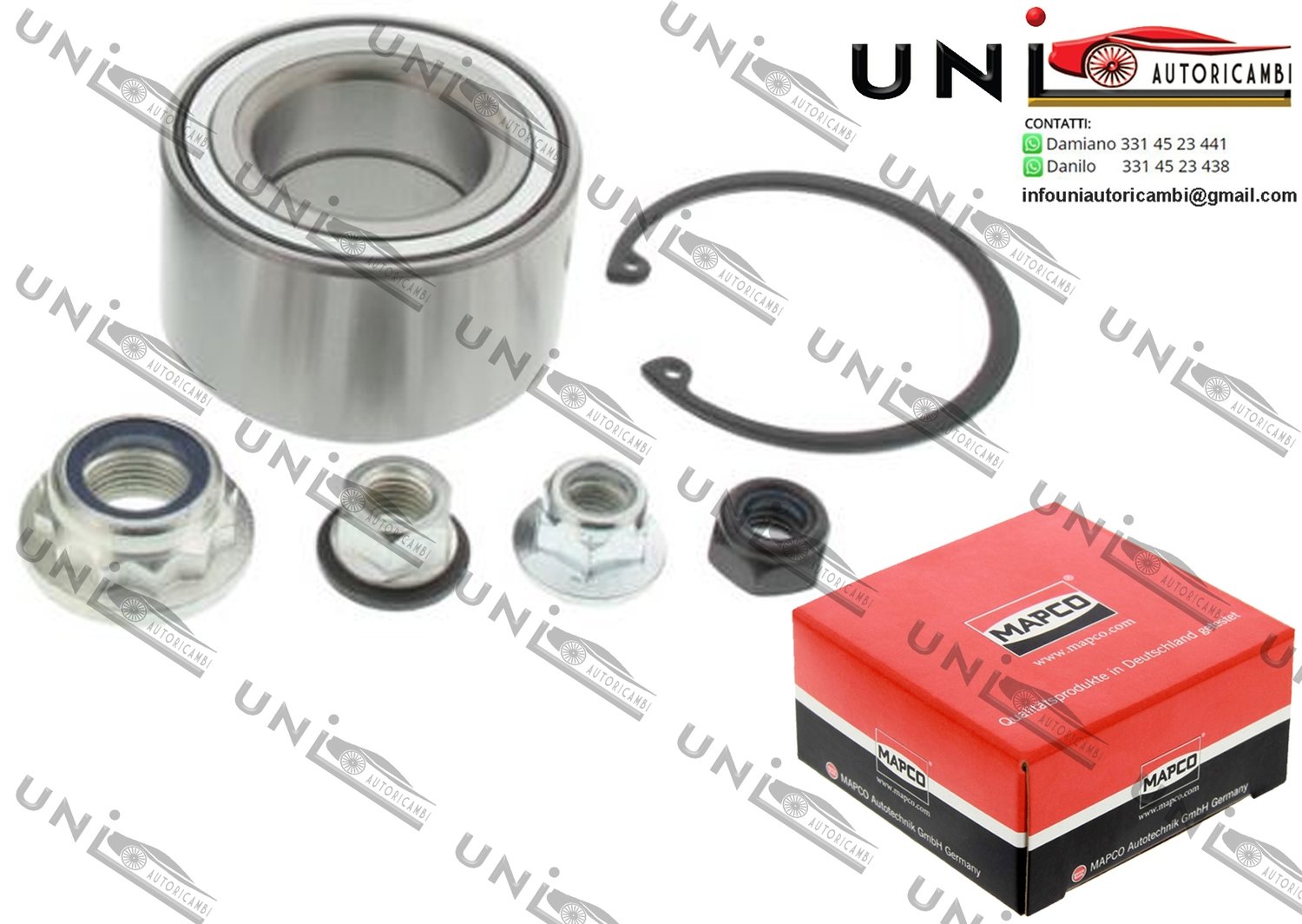 Kit Cuscinetto Ruota Assale Ant. / Post. Bilaterale / Audi A3 da 1996 / Audi TT / Roadster da 1998 / Seat Leon da 1999 / Seat Toledo II da 1998 / Skoda Octavia I / Combi da 1996