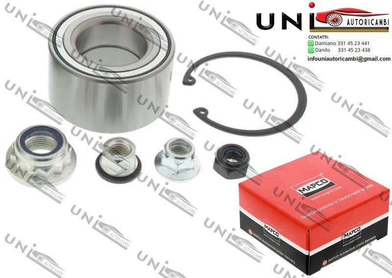 Kit Cuscinetto Ruota Assale Ant. / Post. Bilaterale / Audi A3 da 1996 / Audi TT / Roadster da 1998 / Seat Leon da 1999 / Seat Toledo II da 1998 / Skoda Octavia I / Combi da 1996