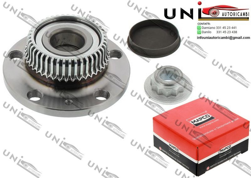 Kit Cuscinetto Ruota Assale Posteriore Bilaterale / Audi A3 da 1996 / Audi TT / Roadster da 1998 / Seat Leon da 1999 / Seat Toledo II da 1998 / Skoda Roomster da 2006 / VW Bora / Station wagon da 1998