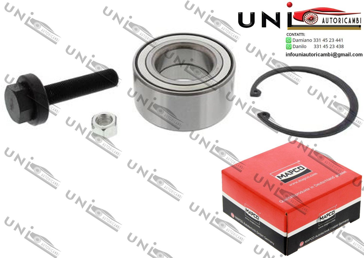 Kit Cuscinetto Ruota Assale Anteriore Bilaterale / Ford Galaxy da 1995 / Seat Alhambra da 1996 / VW Sharan da 1995