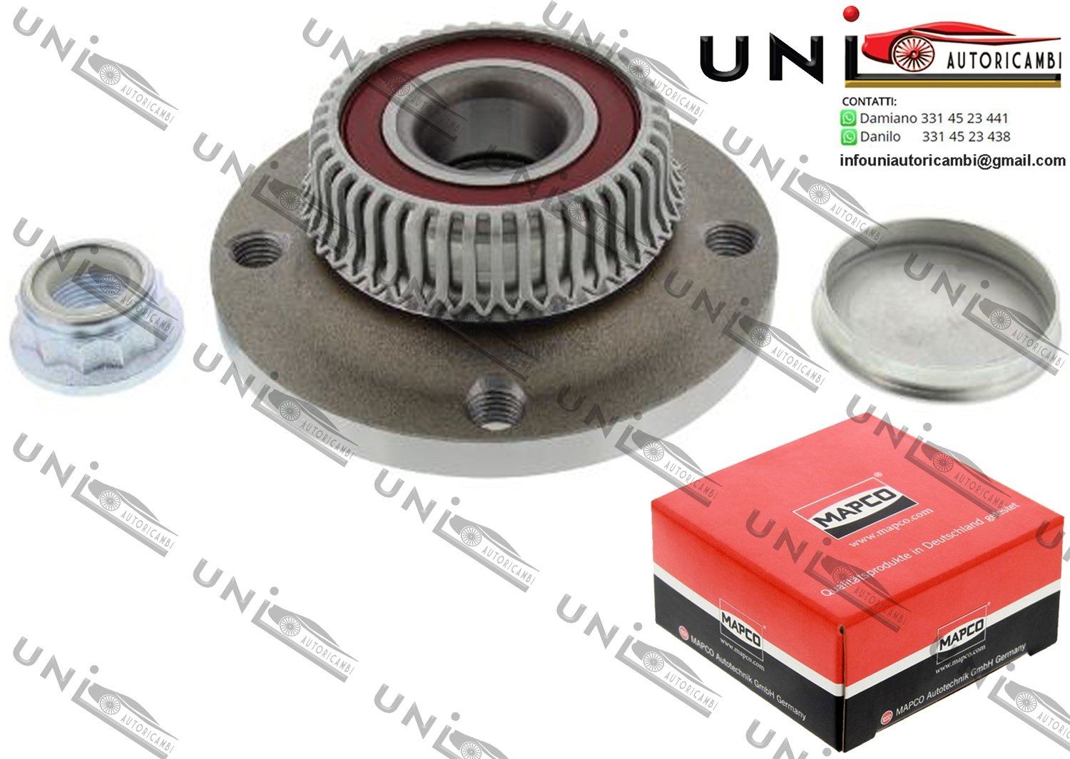 Kit Cuscinetto Ruota Assale Posteriore Bilaterale / Seat Arosa da 1997 / Seat Cordoba / Vario da 1993 / Seat Ibiza II / III / IV da 1993 / VW Lupo da 1998 / VW Polo da 1994 /