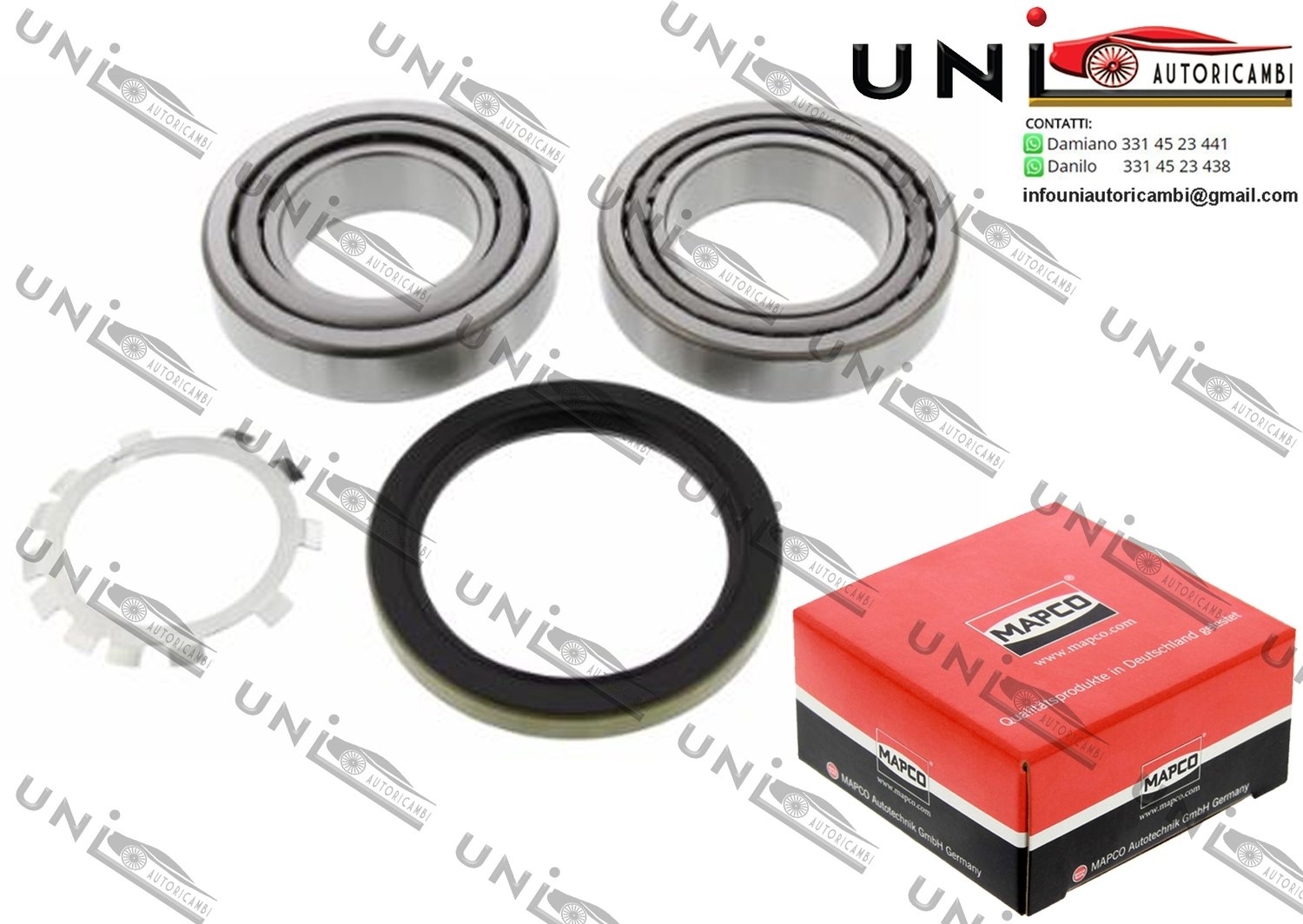 Kit Cuscinetto Ruota Assale Posteriore Bilaterale / Mercedes-Benz Sprinter 4-t Autobus / Furgonato / Pianale piatto / Telaio da 1996 / VW LT 28-46 II Furgonato / Pianale piatto / Telaio da 1996
