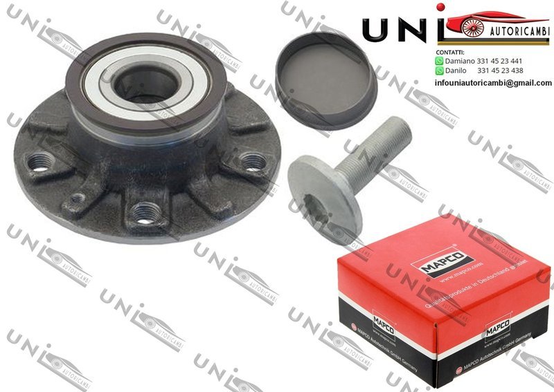 Kit 1 MOZZO Ruota con Cuscinetto Assale Posteriore Audi A3 / Cabriolet da 2003 / Audi A3 Limousine / Sportback da 2004 / Seat Altea / XL da 2004 / Seat Leon da 2005 / Seat Leon SC / ST da 2013