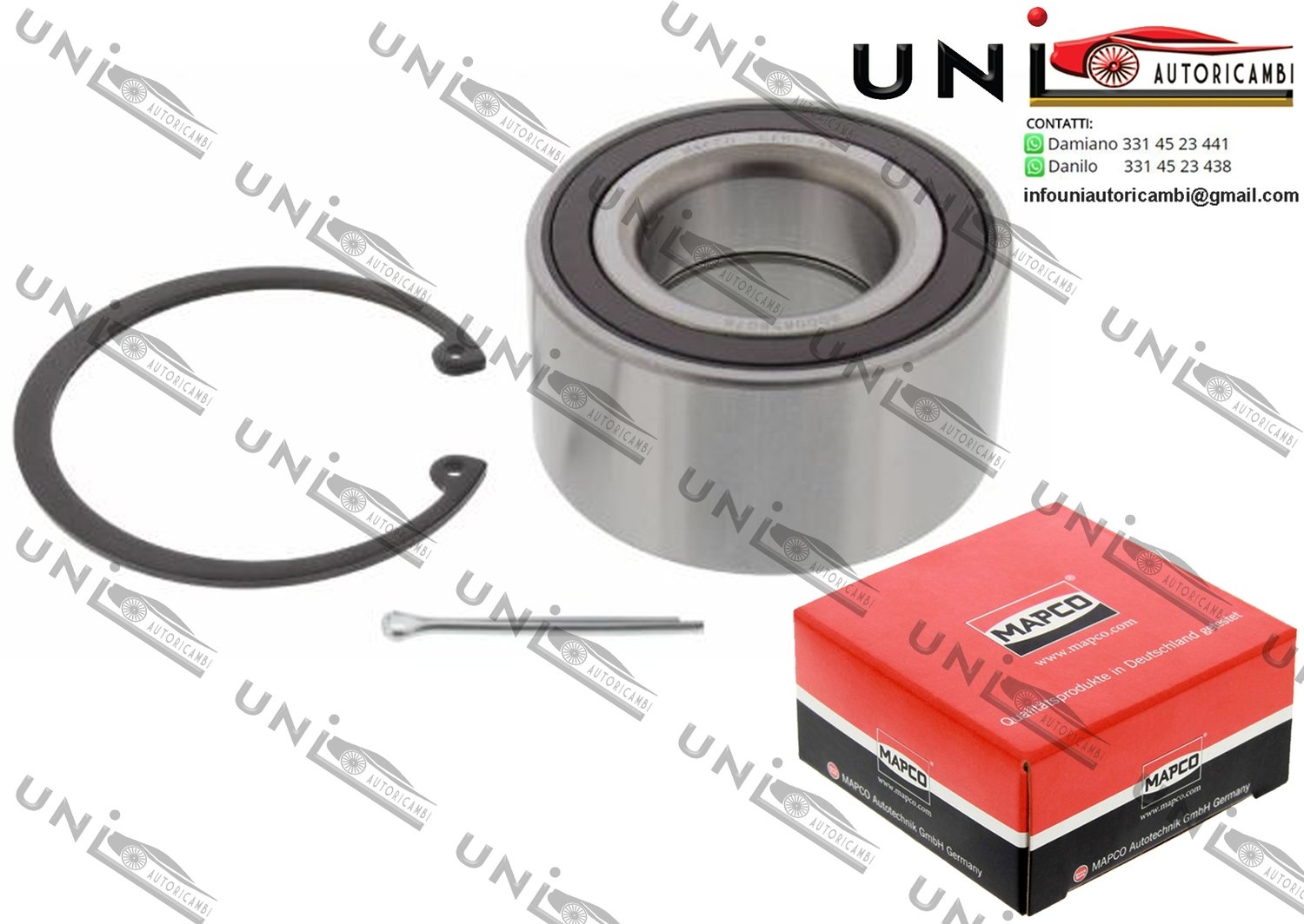 Kit Cuscinetto Ruota Assale Ant. / Post. Bilaterale / Chevrolet Aveo 2 volumi / Coda spiovente / Tre volumi da 2011 / Chevrolet Cobalt da 2014 / Chevrolet Spark da 2015 / Chevrolet Trax da 2012