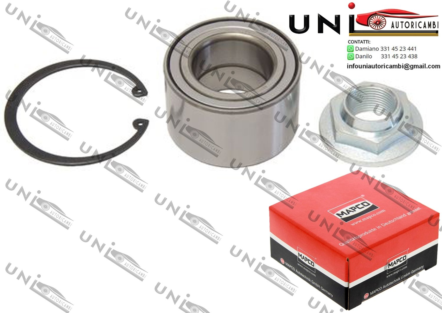 Kit Cuscinetto Ruota Assale Posteriore Bilaterale / Renault Master II Autobus / Furgonato / Pianale piatto / Telaio​ da 1998 / Vauxhall Movano Mk I Chassis/Cab / Combi / Van da 1998