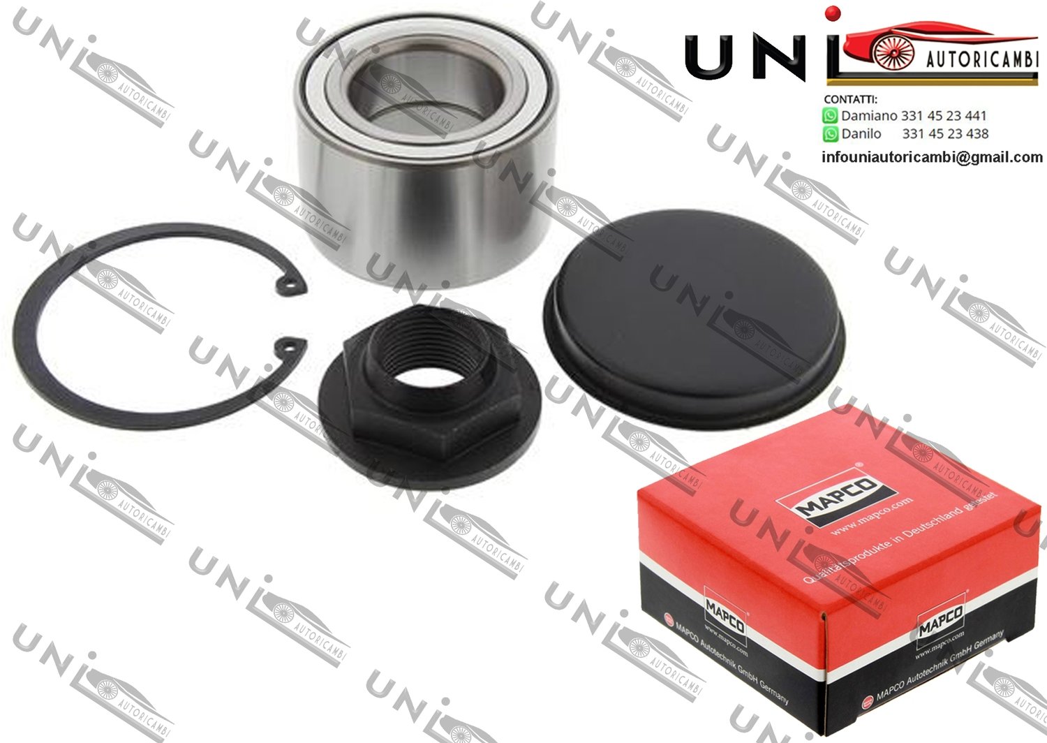 Kit Cuscinetto Ruota Assale Posteriore Bilaterale / Nissan Interstar Autobus / Furgonato / Pianale piatto / Telaio da 2002 / Vauxhall Movano Mk I Chassis/Cab / Combi / Van da 1998