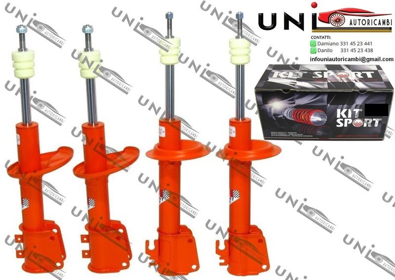 4 Ammortizzatori Sportivi a Taratura / Durezza Regolabile (COLORE ARAGOSTA) OSRAV Made in Italy -  KIT GARA FIAT X1/9 1.3 cc
