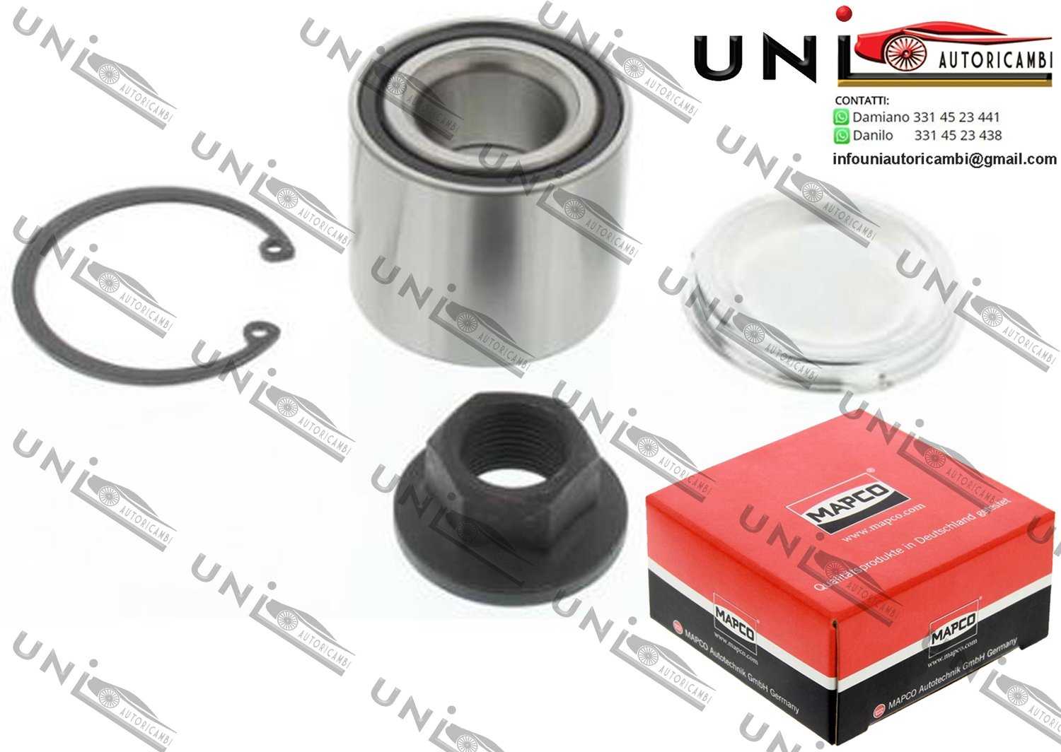 Kit Cuscinetto Ruota Assale Posteriore Bilaterale / Opel Corsa C / Furgonato da 2000 / Opel Tigra TwinTop da 2004 / Vauxhall  Corsa / Corsavan Mk II da 2000 / Vauxhall Tigra TwinTop da 2004