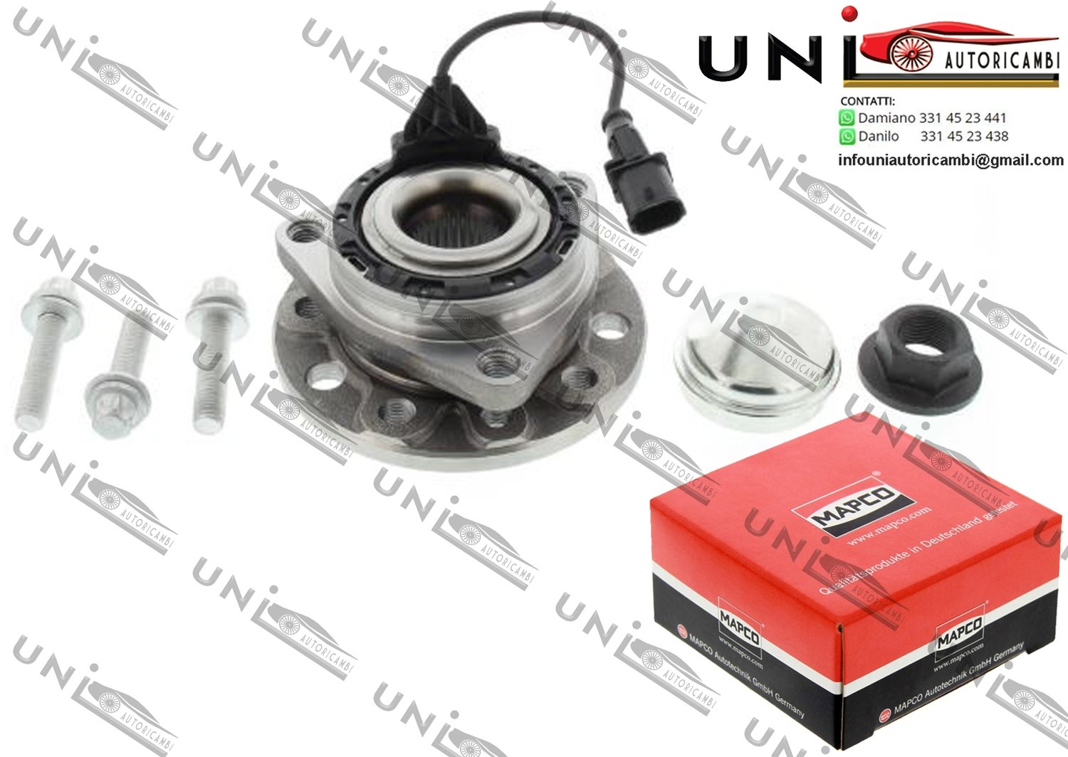 Mozzo Ruota con Cuscinetto Assale Anteriore Bilaterale SX o DX / Fiat Croma da 2005 / Opel Signum da 2003 / Opel Vectra C / GTS / Station wagon da 2002 / Saab 9-3 / Cabriolet / Station wagon da 2002