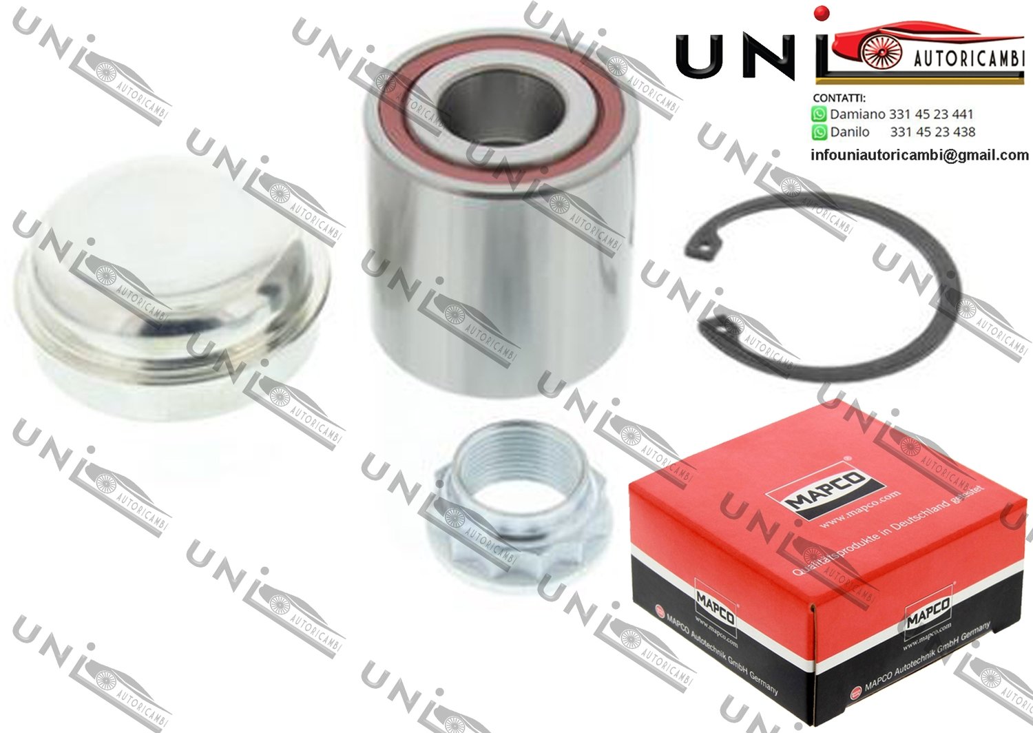 Kit Cuscinetto Ruota Assale Posteriore Bilaterale / Mercedes-Benz Classe A da 1997