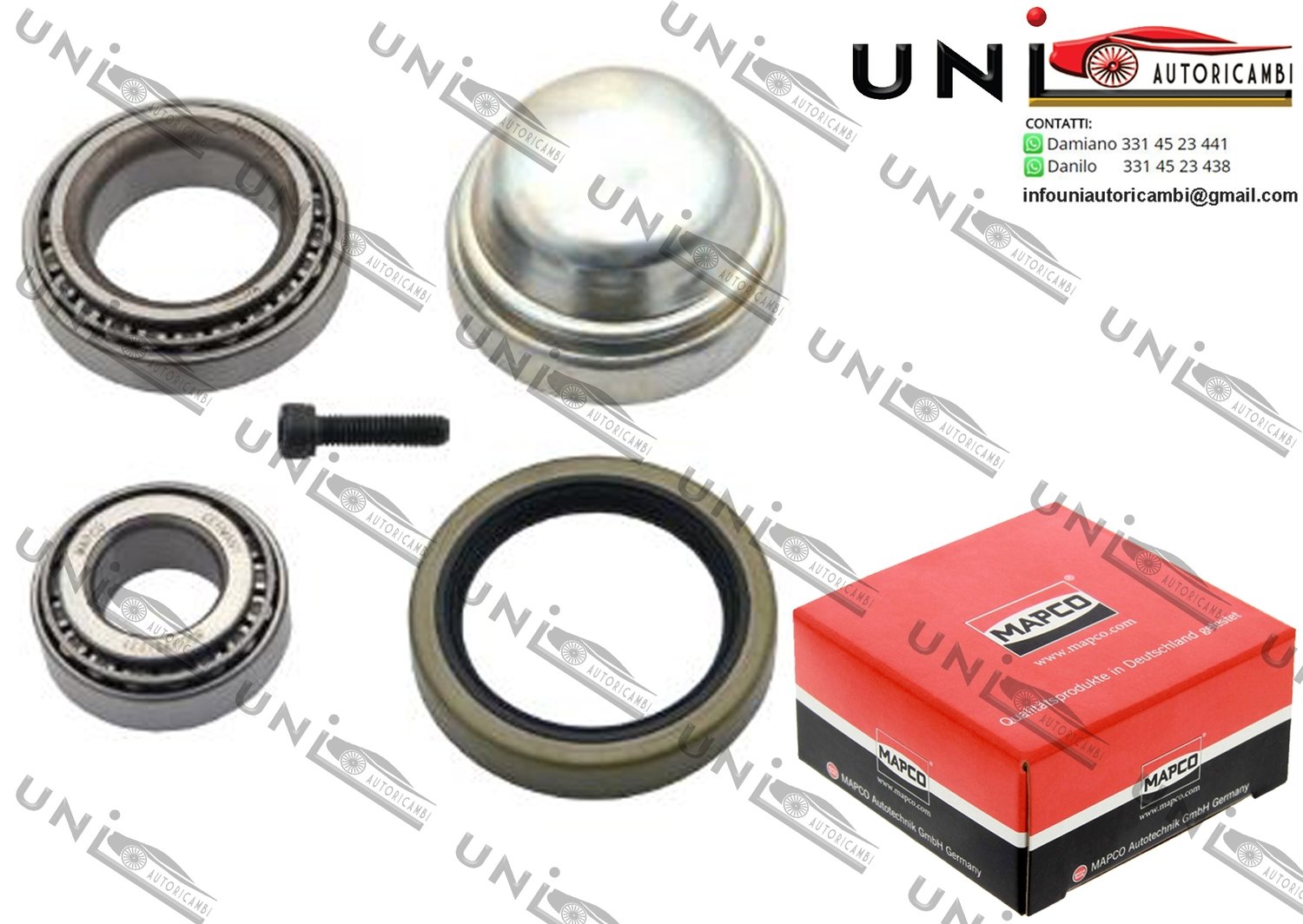 Kit Cuscinetto Ruota Assale Anteriore Bilaterale / Chrysler Crossfire / Roadster da 2003 / Mercedes-Benz 190 da 1989 / Mercedes-Benz Cabriolet da 1992 / Mercedes-Benz Coupe da 1987