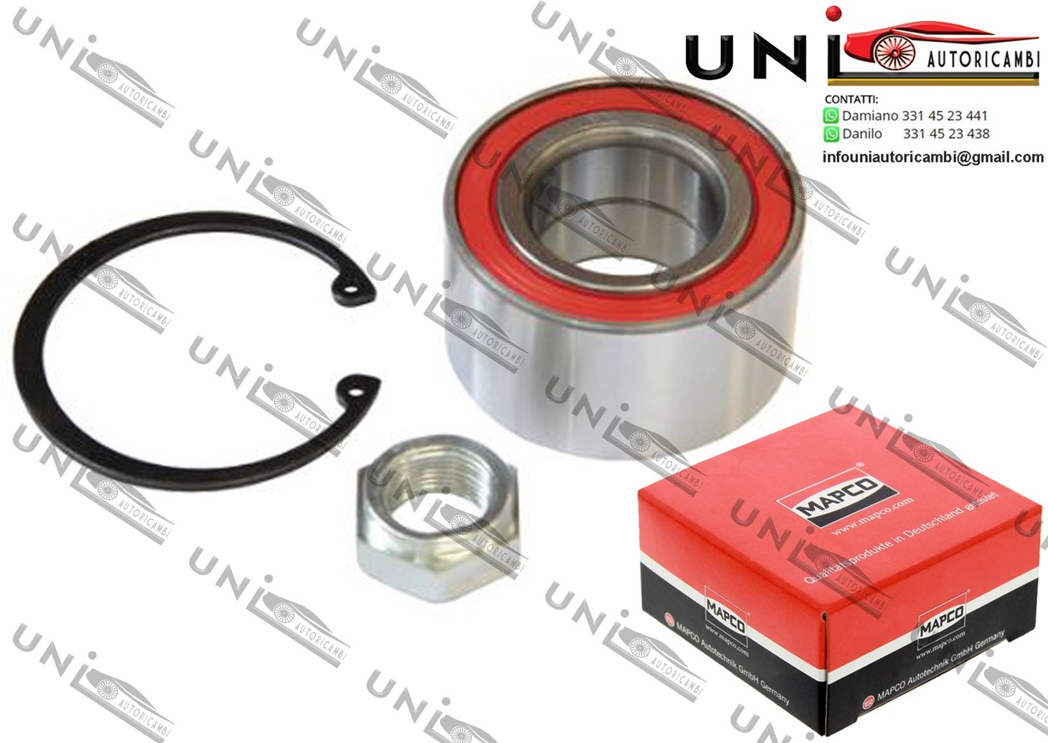 Kit Cuscinetto Ruota Assale Anteriore Bilaterale / Skoda Favorit / Forman / Pick-up da 1990 / Skoda Felicia I / Pick-up / Station wagon / II / Station wagon da 1994 / VW Caddy II Pick-up da 1996