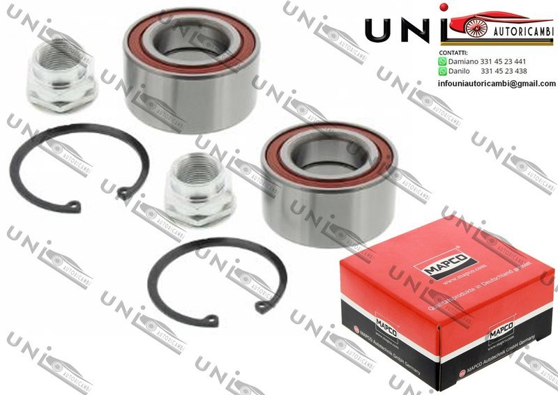 2 Cuscinetti Ruota Assale Anteriore / Fiat Cinquecento da 1991 / Fiat Panda / Van da 2003 / Fiat Punto / Van da 1993 / Fiat Seicento / 600 / Van da 1998 / Fiat Tempra / SW da 1990 / Fiat Tipo da 1987