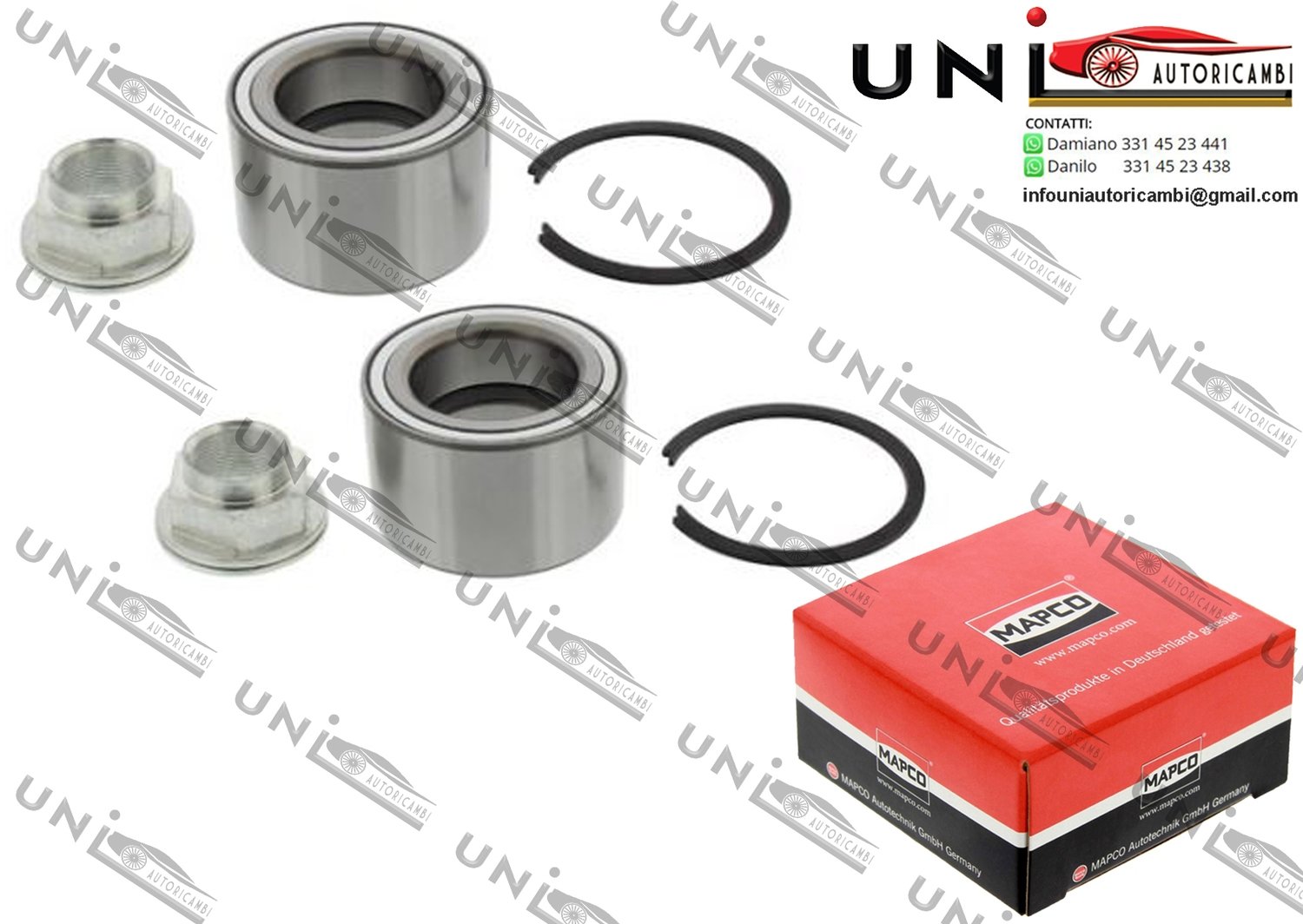 Kit 2 Cuscinetti Ruota Assale Anteriore Bilaterale Sinistro + Destro / Citroën Jumper Auto. / Furgo. / Pianale piatto / Telaio da 2006 / Fiat Ducato Auto. / Furgo. / Pianale piatto / Telaio da 2006