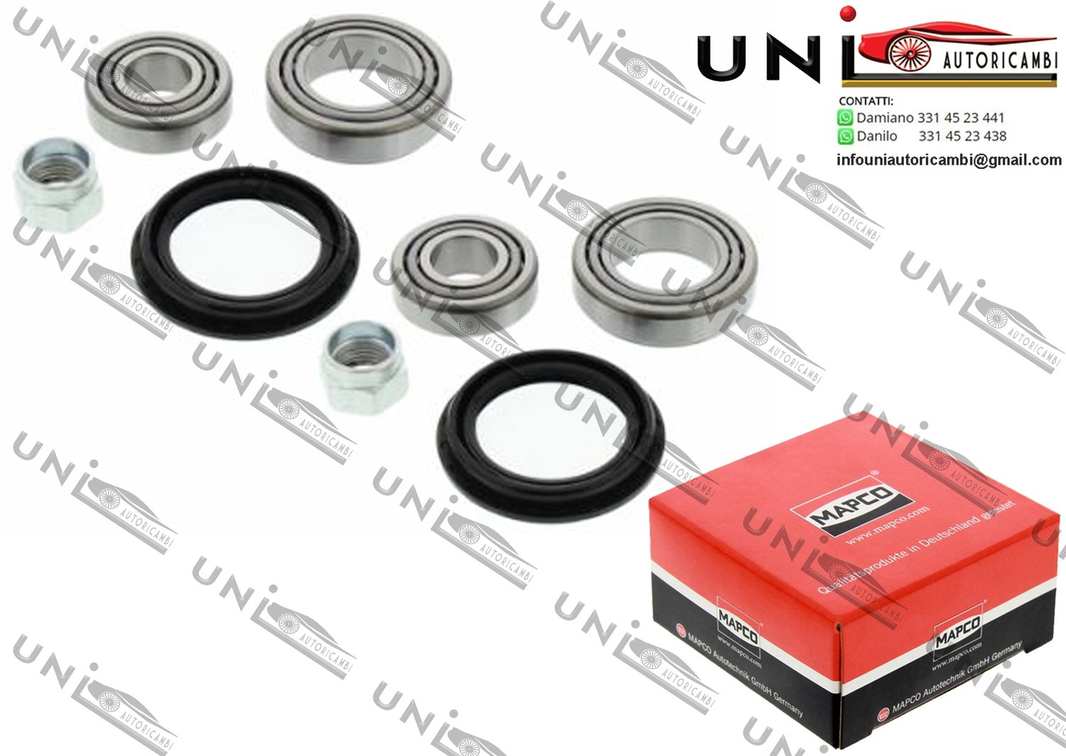 Kit 2 Cuscinetti Ruota Assale Posteriore Sinistro + Destro / Alfa Romeo 33 / Sportwagon da 1983 / Alfa Romeo Alfasud / Giardinetta / Sprint da 1972