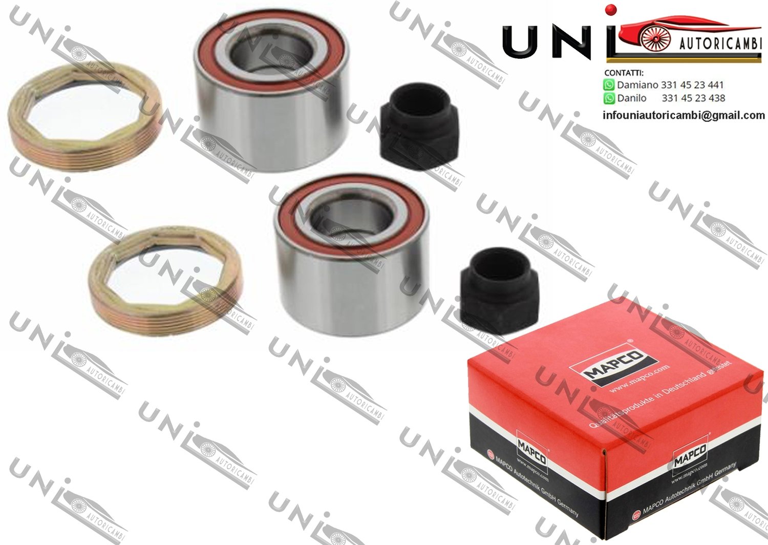 Kit Cuscinetto Ruota Assale Anteriore / Posteriore Bilaterale / Autobianchi A da 1973 / Fiat 127 / Panorama da 1971 / Fiat 128 / Familiare da 1969 / Fiat Fiorino da 1977 / Fiat Uno da 1983