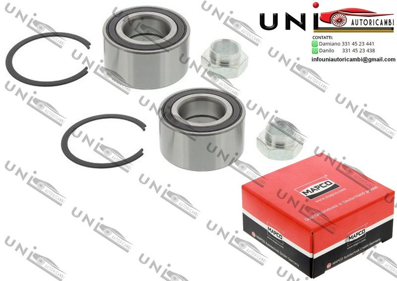 Kit Cuscinetto Ruota Assale Anteriore Bilaterale / Abarth 500 / 595 da 2008 / Abarth Grande Punto da 2007 / Alfa Romeo 145 / 146 da 1994 / Alfa Romeo GTV da 1995 / Alfa Romeo Mito da 2008