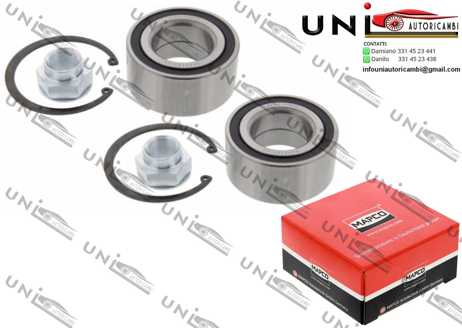 Kit Cuscinetto Ruota Assale Anteriore Bilaterale / Alfa Romeo 145 / 146 / 155 / 164 da 1987 / Alfa Romeo GTV / Spider da 1994 / Fiat Bravo I da 1995 / Fiat Coupe da 1993 / Fiat Croma da 1987