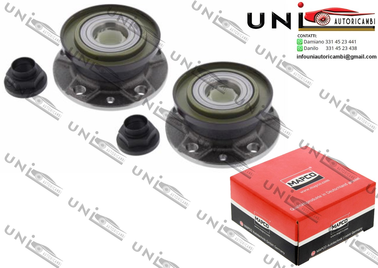 Kit 2 Mozzi Ruota con Cuscinetti Assale Posteriore Bilaterale / Alfa Romeo 166 da 1998