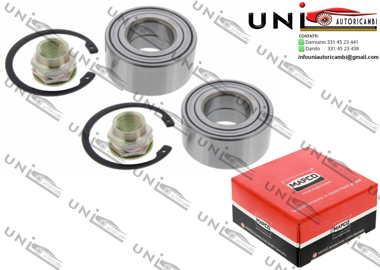 Kit Cuscinetto Ruota Assale Anteriore Bilaterale / Fiat Tipo da 1988