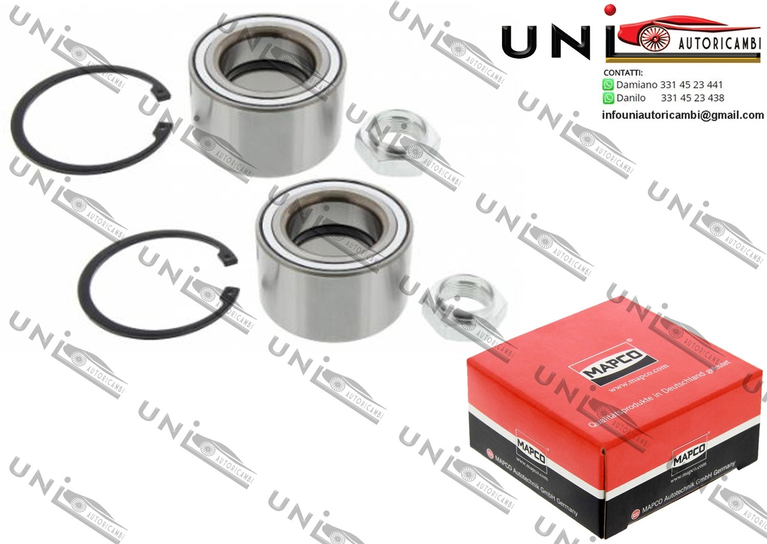 Kit 2 Cuscinetti Ruota Assale Anteriore Bilaterale / Citroën Jumper Auto. / Furgo. / Pianale piatto / Telaio da 2002 / Fiat Ducato Auto. / Furgo. / Pianale piatto / Telaio da 2002