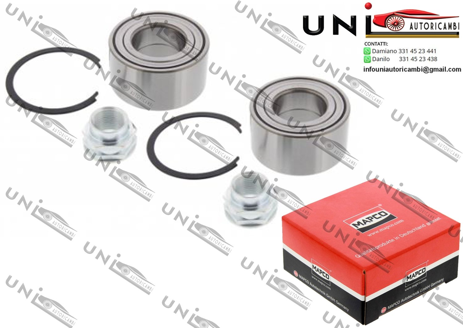 Kit Cuscinetto Ruota Assale Anteriore Bilaterale / Fiat Doblo Cargo / MPV / Space wagon da 2001 / Fiat Fiorino Furgonato / Pick up da 1988 / Fiat Strada Pick-up da 1999 / Fiat Tempra / S.W. da 1990