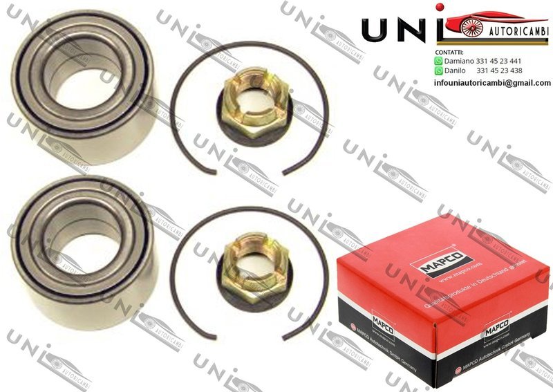 Kit Cuscinetto Ruota Assale Anteriore Bilaterale / Dacia Solenza da 2003 / Renault 11 / Furgonato da 1983 / Renault 5 Furgonato da 1972 / Renault 9 da 1981 / Renault Thalia I da 1998