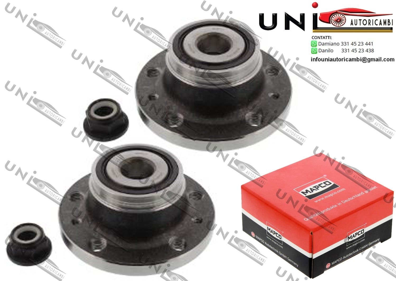 Kit 2 Mozzi Ruota con Cuscinetto Assale Posteriore / Renault Laguna I / Grandtour da 1995