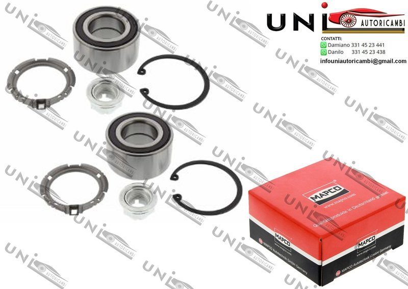 Kit 2 Cuscinetto Ruota Assale Anteriore Bilaterale / Dacia Logan da 2004 / Dacia Logan Express da 2009 / Dacia Logan II da 2012 / Dacia Logan MCV / II da 2007 / Dacia Logan Pick-up da 2008