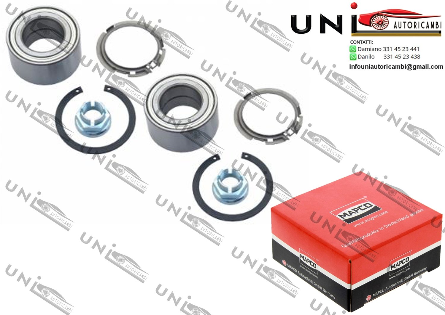 Kit 2 Cuscinetti Anteriori / Renault Clio Grandtour / III da 2005 / Renault Grand Scénic II da 2004 / Renault Modus / Grand Modus da 2004 / Renault Scénic II da 2003 / Renault Twingo II da 2008